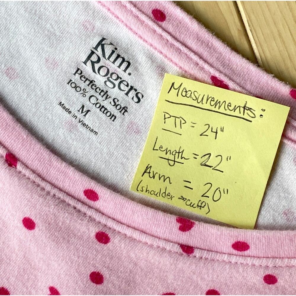 Heart Polka Dot All Over Print Pink & Red 100 Cotton Soft Girl Minimalist Tee- M - Picture 6 of 9